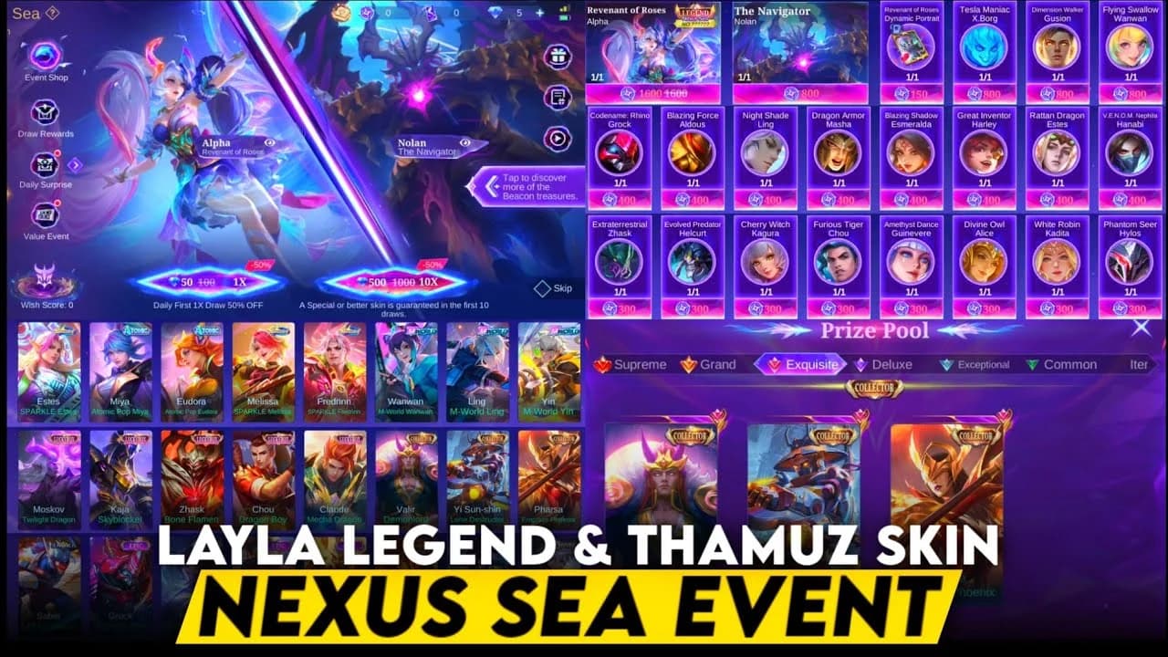 Premium Supply Nexus Sea Phase 2 MLBB Resmi Hadir: Cara Mendapatkan Token Murah & Persiapan Skin Nexus Sea 2025