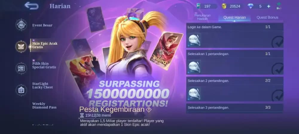 Event Pesta Kegembiraan Mobile Legends: Rayakan Akhir Tahun dengan Hadiah Melimpah!