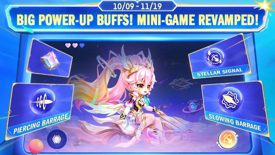 Update Mini-Game Starfall Breakout MLBB: Buff Power-Up Orb, Stellar Signal Makin Kuat!