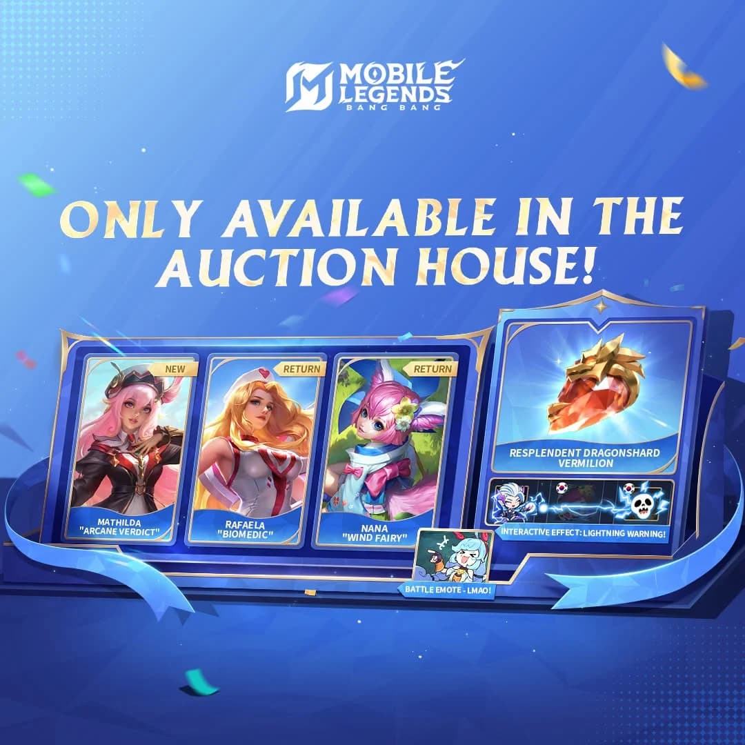 Auction House MLBB Resmi Hadir! Skin Mathilda, Rafaela, Nana, dan Item Eksklusif Bisa Diperdagangkan