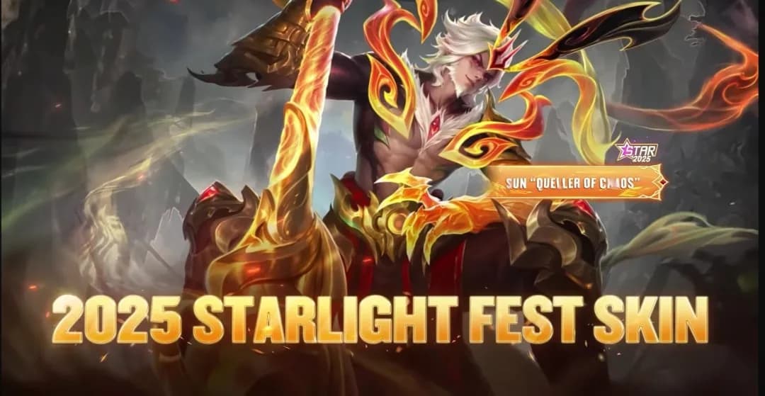 Skin StarLight Fest Mobile Legends 2025 Resmi Diumumkan! Sun “Queller of Chaos” Hadir dengan Animasi Eksklusif