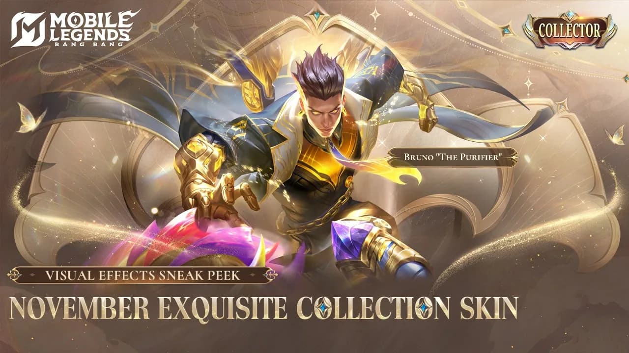 Event Exquisite Collection November MLBB 2026: Skin Collector Bruno The Purifier Diskon 50% dan Skin Lama Kembali