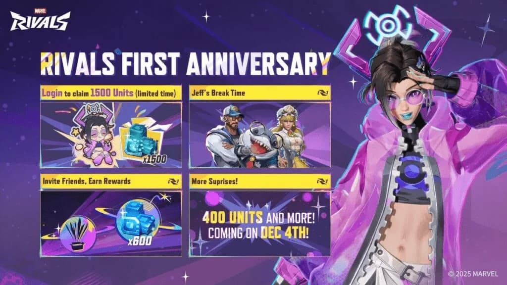 Marvel Rivals Rayakan Anniversary Pertama! Hadirkan Event Besar, 1500 Units Gratis, Skin Eksklusif & Banyak Hadiah Lainnya