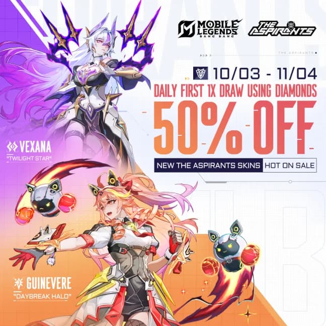 Event “The Aspirants Unite” Kembali Hadir di Mobile Legends: Bang Bang! Dapatkan Skin Eksklusif Guinevere dan Vexana!