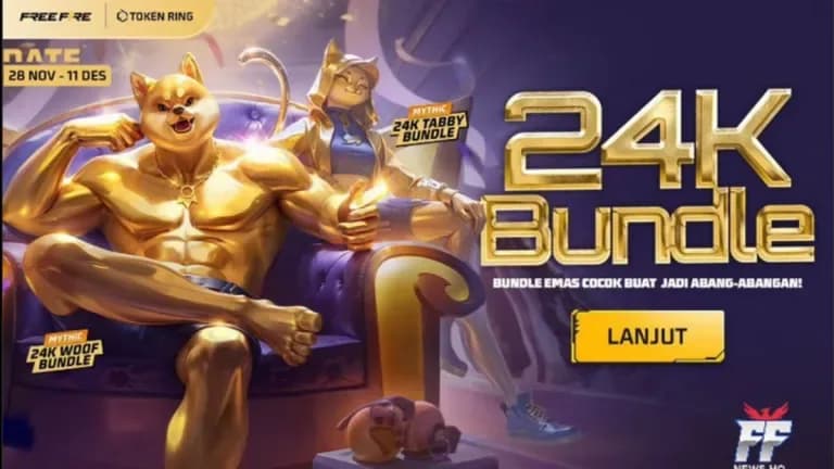 Event Free Fire 24K Bundle Resmi Hadir! Jadwal, Hadiah, Mekanisme Token Tower, & Tips Hemat Top Up di TopupKuy