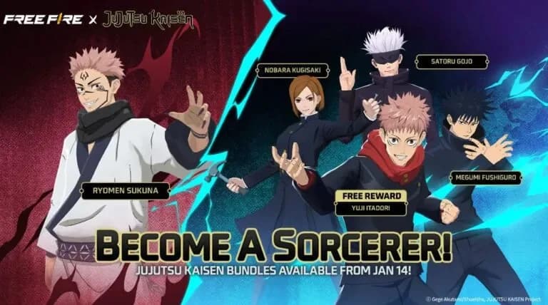 Free Fire x Jujutsu Kaisen Resmi Hadir: Bangkitkan Cursed Energy dan Rasakan Pertarungan Ala Penyihir!
