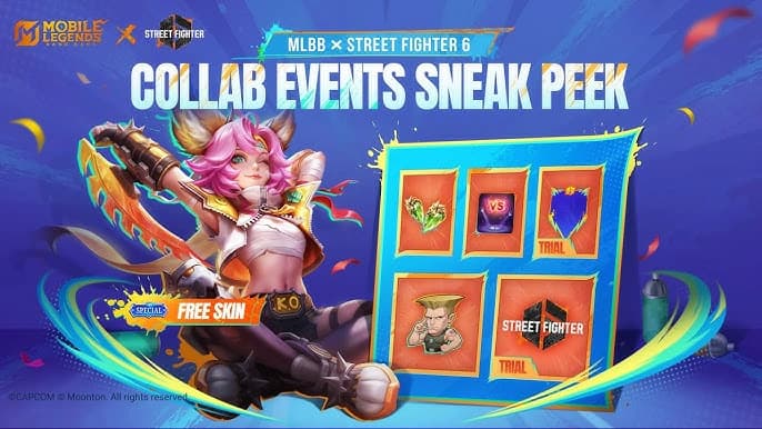 Jangan Sampai Ketinggalan! Bocoran Semua Event Gratis MLBB x Street Fighter 6, Ada Skin Joy FREE dan Elite Skin!