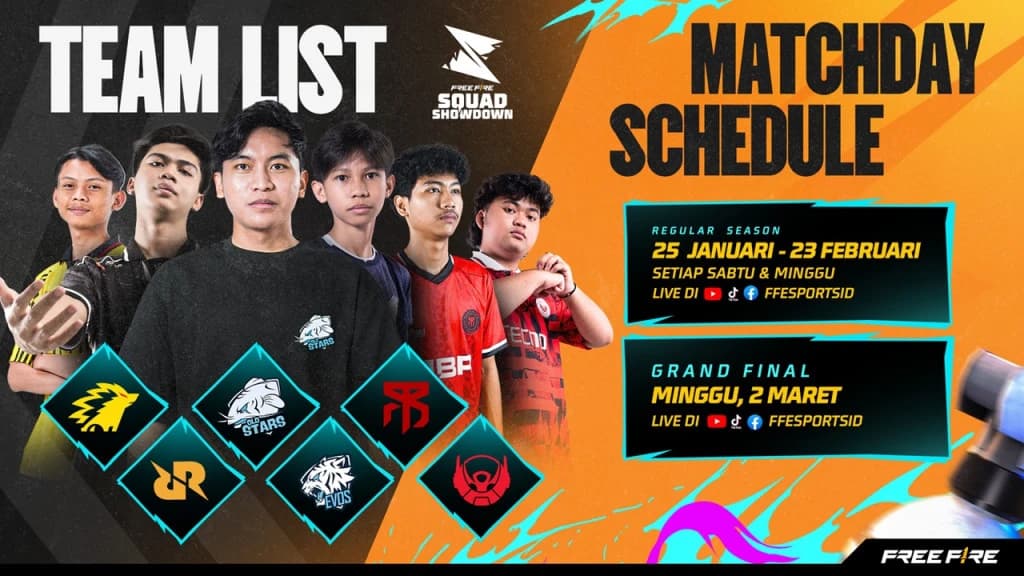 Free Fire Squad Showdown 2025: Jadwal, Tim Peserta, dan Format Turnamen