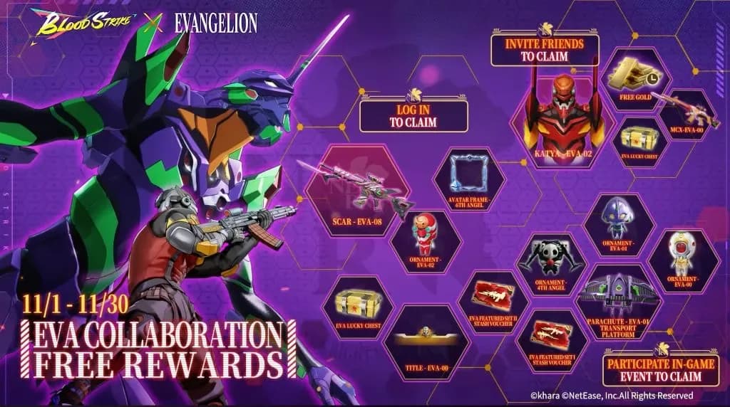 Kolaborasi Epik Blood Strike × EVANGELION: Hadirkan Skin Rei & Asuka, Mode Angels Invade, dan Hadiah Gratis Sepanjang November 2025!